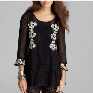 Free People Jocelyn Dot Lace Tunic Boho Indie Festival Grunge‎ Western Fairycore